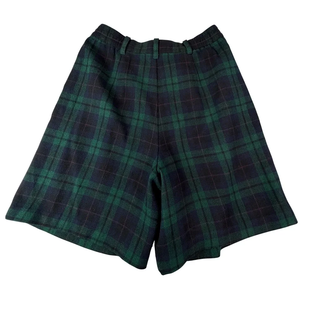 Sag Harbor Vintage Tartan Plaid Culotte Shorts Wool Blend Preppy Academia 10